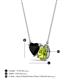 3 - Zuri 1.50 ctw Heart Shape Black Onyx with Pear Shape Peridot Toi Et Moi Women Pendant Necklace 