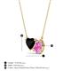 3 - Zuri 1.60 ctw Heart Shape Black Onyx with Pear Shape Created Pink Sapphire Toi Et Moi Women Pendant Necklace 