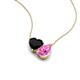 4 - Zuri 1.60 ctw Heart Shape Black Onyx with Pear Shape Created Pink Sapphire Toi Et Moi Women Pendant Necklace 
