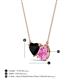 3 - Zuri 1.60 ctw Heart Shape Black Onyx with Pear Shape Created Pink Sapphire Toi Et Moi Women Pendant Necklace 