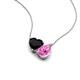 4 - Zuri 1.60 ctw Heart Shape Black Onyx with Pear Shape Created Pink Sapphire Toi Et Moi Women Pendant Necklace 