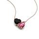 4 - Zuri 1.40 ctw Heart Shape Black Onyx with Pear Shape Pink Tourmaline Toi Et Moi Women Pendant Necklace 
