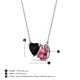 3 - Zuri 1.40 ctw Heart Shape Black Onyx with Pear Shape Pink Tourmaline Toi Et Moi Women Pendant Necklace 