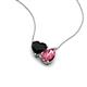 4 - Zuri 1.40 ctw Heart Shape Black Onyx with Pear Shape Pink Tourmaline Toi Et Moi Women Pendant Necklace 