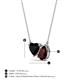 3 - Zuri 1.60 ctw Heart Shape Black Onyx with Pear Shape Red Garnet Toi Et Moi Women Pendant Necklace 