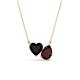 1 - Zuri 1.60 ctw Heart Shape Black Onyx with Pear Shape Red Garnet Toi Et Moi Women Pendant Necklace 
