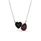1 - Zuri 1.60 ctw Heart Shape Black Onyx with Pear Shape Red Garnet Toi Et Moi Women Pendant Necklace 