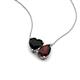 4 - Zuri 1.60 ctw Heart Shape Black Onyx with Pear Shape Red Garnet Toi Et Moi Women Pendant Necklace 