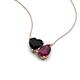 4 - Zuri 1.60 ctw Heart Shape Black Onyx with Pear Shape Rhodolite Garnet Toi Et Moi Women Pendant Necklace 