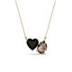1 - Zuri 1.35 ctw Heart Shape Black Onyx with Pear Shape Smoky Quartz Toi Et Moi Women Pendant Necklace 
