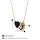 3 - Zuri 1.35 ctw Heart Shape Black Onyx with Pear Shape Smoky Quartz Toi Et Moi Women Pendant Necklace 