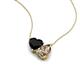 4 - Zuri 1.35 ctw Heart Shape Black Onyx with Pear Shape Smoky Quartz Toi Et Moi Women Pendant Necklace 
