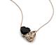 4 - Zuri 1.35 ctw Heart Shape Black Onyx with Pear Shape Smoky Quartz Toi Et Moi Women Pendant Necklace 