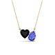 1 - Zuri 1.45 ctw Heart Shape Black Onyx with Pear Shape Tanzanite Toi Et Moi Women Pendant Necklace 