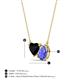 3 - Zuri 1.45 ctw Heart Shape Black Onyx with Pear Shape Tanzanite Toi Et Moi Women Pendant Necklace 