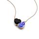 4 - Zuri 1.45 ctw Heart Shape Black Onyx with Pear Shape Tanzanite Toi Et Moi Women Pendant Necklace 