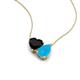 4 - Zuri 1.05 ctw Heart Shape Black Onyx with Pear Shape Turquoise Toi Et Moi Women Pendant Necklace 