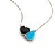 4 - Zuri 1.05 ctw Heart Shape Black Onyx with Pear Shape Turquoise Toi Et Moi Women Pendant Necklace 