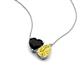 4 - Zuri 1.60 ctw Heart Shape Black Onyx with Pear Shape Created Yellow Sapphire Toi Et Moi Women Pendant Necklace 