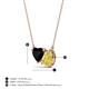 3 - Zuri 1.60 ctw Heart Shape Black Onyx with Pear Shape Created Yellow Sapphire Toi Et Moi Women Pendant Necklace 