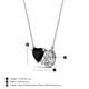 3 - Zuri 1.45 ctw Heart Shape Black Onyx with Pear Shape IGI Cert. Lab Grown Diamond Women Pendant Necklace 