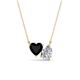 1 - Zuri 1.45 ctw Heart Shape Black Onyx with Pear Shape IGI Cert. Lab Grown Diamond Women Pendant Necklace 