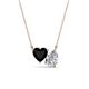 1 - Zuri 1.45 ctw Heart Shape Black Onyx with Pear Shape IGI Cert. Lab Grown Diamond Women Pendant Necklace 