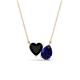 1 - Zuri 1.60 ctw Heart Shape Black Onyx with Pear Shape Created Blue Sapphire Toi Et Moi Women Pendant Necklace 
