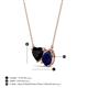 3 - Zuri 1.60 ctw Heart Shape Black Onyx with Pear Shape Created Blue Sapphire Toi Et Moi Women Pendant Necklace 