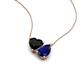4 - Zuri 1.60 ctw Heart Shape Black Onyx with Pear Shape Created Blue Sapphire Toi Et Moi Women Pendant Necklace 
