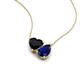 4 - Zuri 1.60 ctw Heart Shape Black Onyx with Pear Shape Created Blue Sapphire Toi Et Moi Women Pendant Necklace 