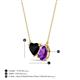 3 - Zuri 1.35 ctw Heart Shape Black Onyx with Pear Shape Amethyst Toi Et Moi Women Pendant Necklace 