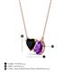 3 - Zuri 1.35 ctw Heart Shape Black Onyx with Pear Shape Amethyst Toi Et Moi Women Pendant Necklace 