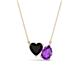1 - Zuri 1.35 ctw Heart Shape Black Onyx with Pear Shape Amethyst Toi Et Moi Women Pendant Necklace 