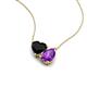 4 - Zuri 1.35 ctw Heart Shape Black Onyx with Pear Shape Amethyst Toi Et Moi Women Pendant Necklace 