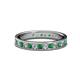 1 - Livia 2.00 mm Emerald and Diamond Eternity Band 