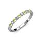 3 - Clara 2.70 mm Peridot and Diamond 10 Stone Wedding Band 