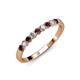 3 - Clara 2.70 mm Red Garnet and Diamond 10 Stone Wedding Band 