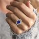 2 - Zaria 1.69 ctw Natural Blue Sapphire (6.00 mm) accented Lab Grown Diamonds Women Engagement Ring 