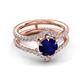 4 - Zaria 1.69 ctw Natural Blue Sapphire (6.00 mm) accented Lab Grown Diamonds Women Engagement Ring 