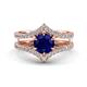 1 - Zaria 1.69 ctw Natural Blue Sapphire (6.00 mm) accented Lab Grown Diamonds Women Engagement Ring 