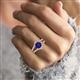 2 - Zaria 1.69 ctw Natural Blue Sapphire (6.00 mm) accented Lab Grown Diamonds Women Engagement Ring 