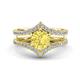 1 - Zaria 1.49 ctw Natural Yellow Sapphire (6.00 mm) accented Lab Grown Diamonds Women Engagement Ring 