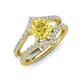 3 - Zaria 1.49 ctw Natural Yellow Sapphire (6.00 mm) accented Lab Grown Diamonds Women Engagement Ring 
