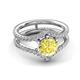4 - Zaria 1.49 ctw Natural Yellow Sapphire (6.00 mm) accented Lab Grown Diamonds Women Engagement Ring 