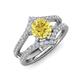 3 - Zaria 1.49 ctw Natural Yellow Sapphire (6.00 mm) accented Lab Grown Diamonds Women Engagement Ring 