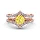 1 - Zaria 1.49 ctw Natural Yellow Sapphire (6.00 mm) accented Lab Grown Diamonds Women Engagement Ring 