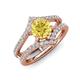 3 - Zaria 1.49 ctw Natural Yellow Sapphire (6.00 mm) accented Lab Grown Diamonds Women Engagement Ring 