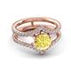 4 - Zaria 1.49 ctw Natural Yellow Sapphire (6.00 mm) accented Lab Grown Diamonds Women Engagement Ring 
