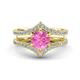 1 - Zaria 1.49 ctw Natural Pink Sapphire (6.00 mm) accented Lab Grown Diamonds Women Engagement Ring 